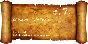 Albert Tünde névjegykártya